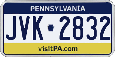 PA license plate JVK2832
