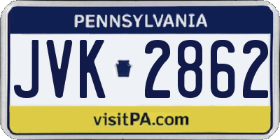 PA license plate JVK2862