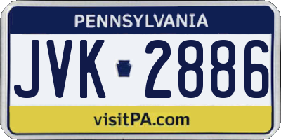 PA license plate JVK2886