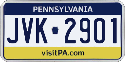 PA license plate JVK2901