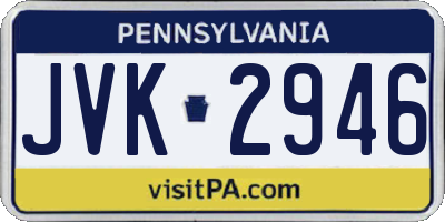 PA license plate JVK2946
