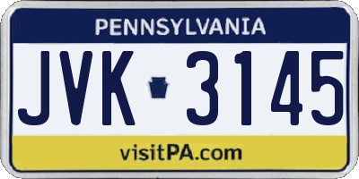 PA license plate JVK3145