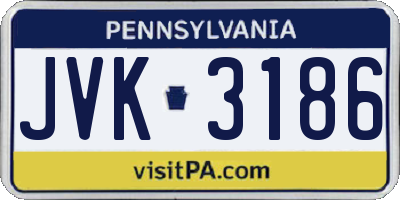 PA license plate JVK3186