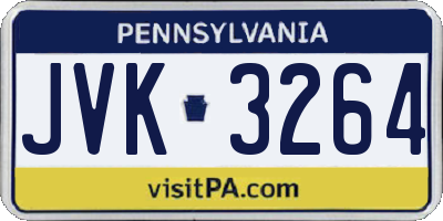 PA license plate JVK3264