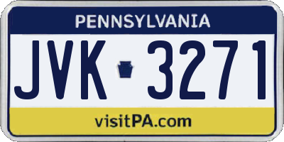 PA license plate JVK3271