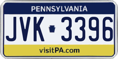 PA license plate JVK3396