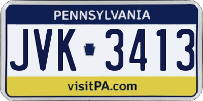 PA license plate JVK3413