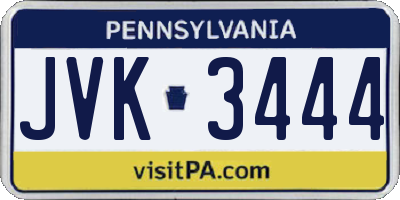 PA license plate JVK3444