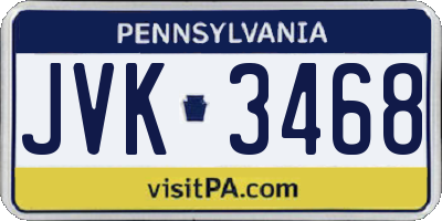PA license plate JVK3468