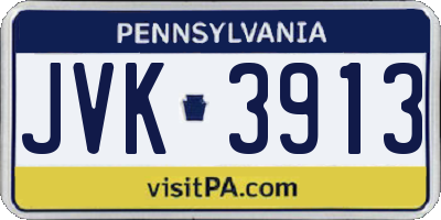 PA license plate JVK3913