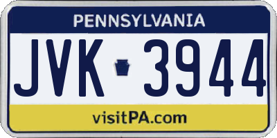 PA license plate JVK3944