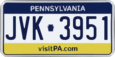PA license plate JVK3951