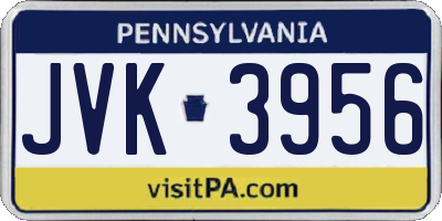 PA license plate JVK3956