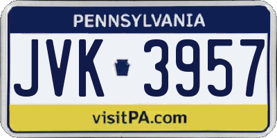 PA license plate JVK3957