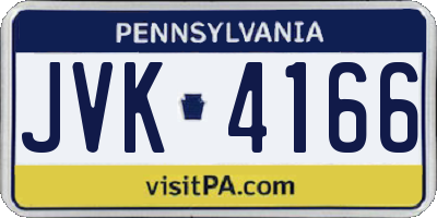 PA license plate JVK4166