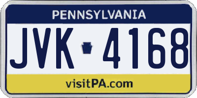 PA license plate JVK4168