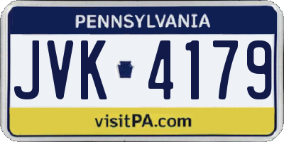 PA license plate JVK4179