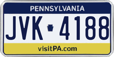 PA license plate JVK4188