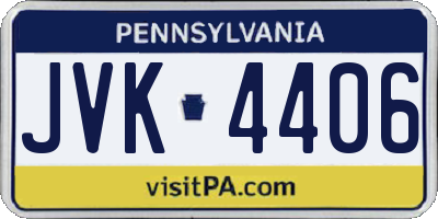 PA license plate JVK4406