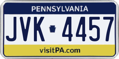 PA license plate JVK4457
