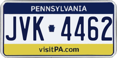 PA license plate JVK4462