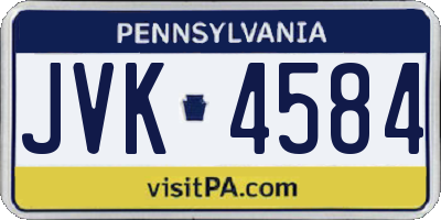 PA license plate JVK4584