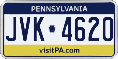 PA license plate JVK4620