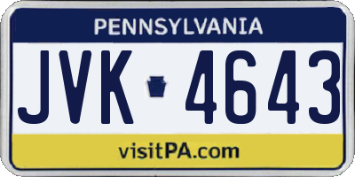 PA license plate JVK4643