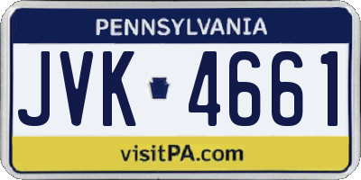 PA license plate JVK4661