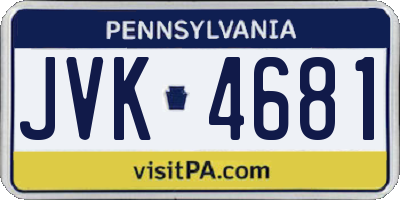 PA license plate JVK4681