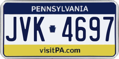 PA license plate JVK4697