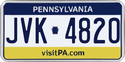 PA license plate JVK4820