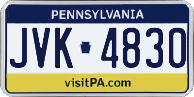 PA license plate JVK4830