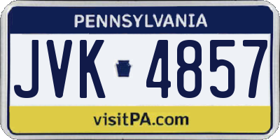 PA license plate JVK4857
