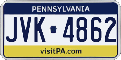 PA license plate JVK4862