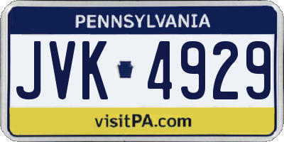 PA license plate JVK4929