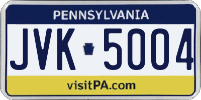 PA license plate JVK5004