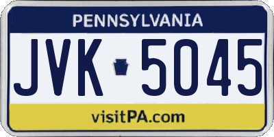 PA license plate JVK5045