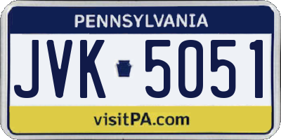 PA license plate JVK5051