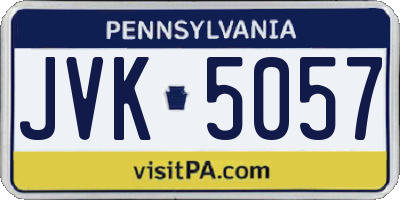 PA license plate JVK5057