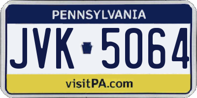 PA license plate JVK5064