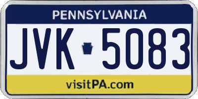 PA license plate JVK5083