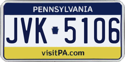 PA license plate JVK5106