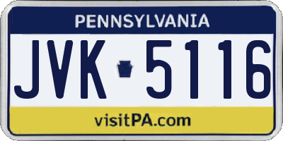 PA license plate JVK5116