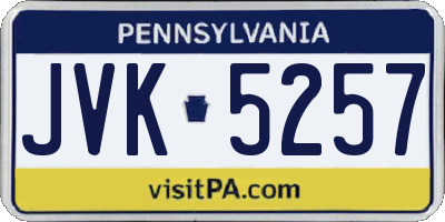 PA license plate JVK5257