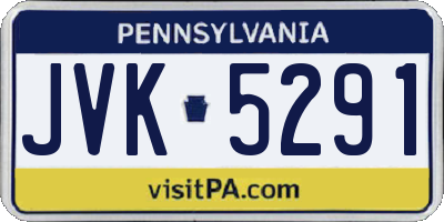 PA license plate JVK5291