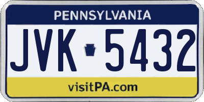 PA license plate JVK5432