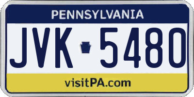 PA license plate JVK5480