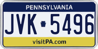 PA license plate JVK5496