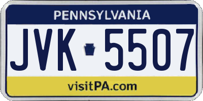 PA license plate JVK5507